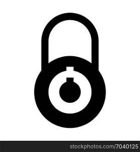 rotary combination lock, icon on isolated background