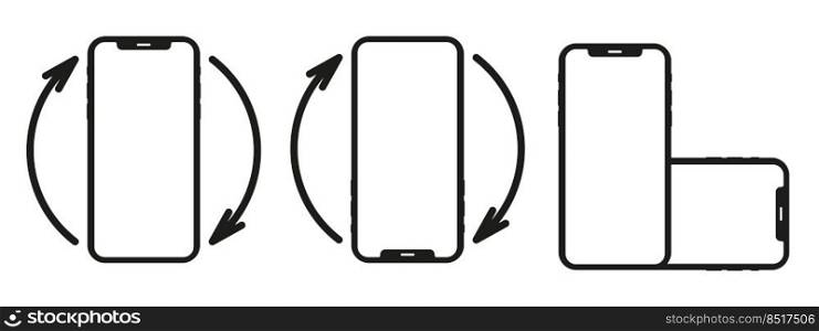 Rotate Mobile phone. Device rotation symbol vector illustration. Rotate Mobile phone. Device rotation symbol vector illustration.
