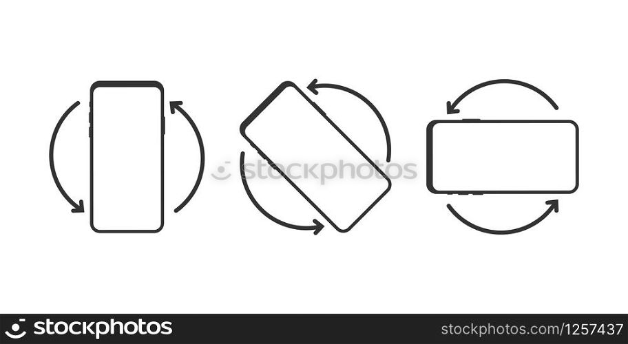 Rotate smartphone isolated icon. Device rotation symbol. Turn your device. Rotate smartphone isolated icon. Device rotation symbol. Turn your device.
