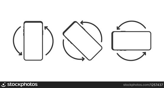Rotate smartphone isolated icon. Device rotation symbol. Turn your device. Rotate smartphone isolated icon. Device rotation symbol. Turn your device.