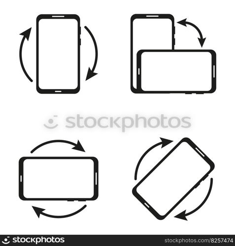 Rotate smartphone set icons. Vector illustration. EPS 10.. Rotate smartphone set icons. Vector illustration.