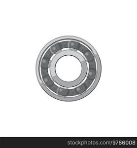 Rotating bearing mechanism, bearings with rolling elements spherical balls isolated realistic icon. Vector engineering and machinery gear, rolling steel industrial wheel. Grease roller, machine detail. Bearings with ball rolling elements machinery gear