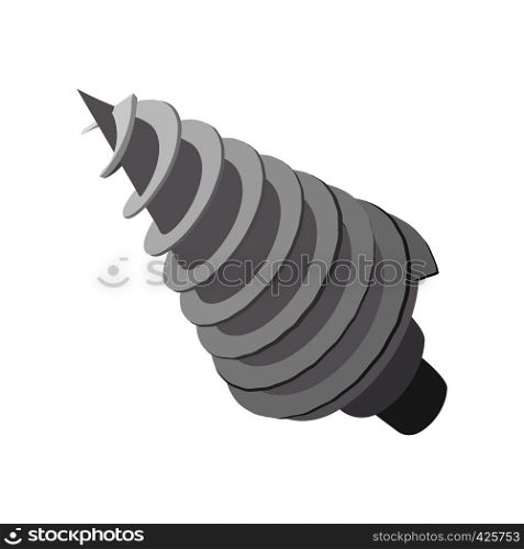 Rotating drill cartoon icon isolated on a white background. Rotating drill cartoon icon