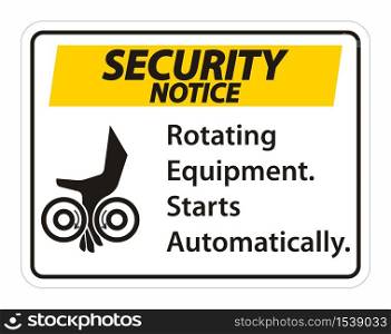 Rotating Equipment.Starts Automatically Symbol Sign Isolate on White Background,Vector Illustration