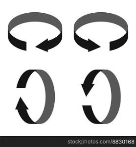 Rotation icon clockwise, counterclockwise, torque, arrow redo cancel physics force