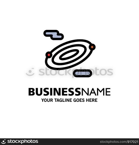 Rotation, Science, Space Business Logo Template. Flat Color