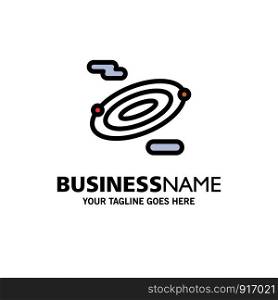 Rotation, Science, Space Business Logo Template. Flat Color