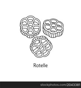 Rotelle pasta illustration. Vector doodle sketch. Traditional Italian food. Hand-drawn image for engraving or coloring book. Isolated black line icon. Editable stroke.. Rotelle pasta illustration. Vector doodle sketch. Traditional Italian food. Hand-drawn image for engraving or coloring book. Isolated black line icon. Editable stroke