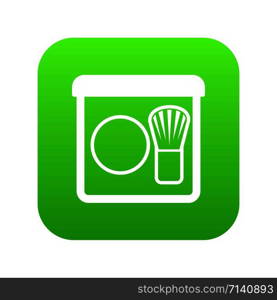 Rouge with brush icon digital green for any design isolated on white vector illustration. Rouge with brush icon digital green