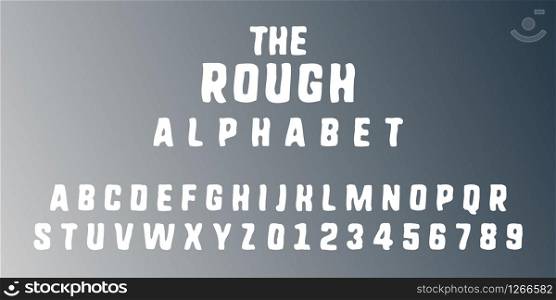 Rough alphabet template. Letters and numbers rustic design. Vector illustration.. Rough alphabet template. Letters and numbers rustic design. Vector illustration