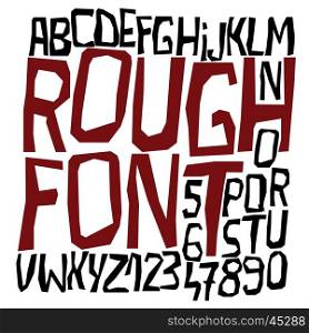 Rough looking font with an uneven effect of disorder