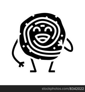 roulade meat character glyph icon vector. roulade meat character sign. isolated symbol illustration. roulade meat character glyph icon vector illustration