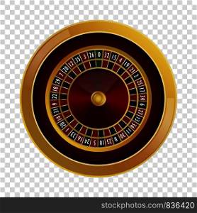 Roulette casino mockup. Realistic illustration of roulette casino vector mockup for on transparent background. Roulette casino mockup, realistic style