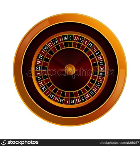 Roulette casino mockup. Realistic illustration of roulette casino vector mockup for web design isolated on white background. Roulette casino mockup, realistic style