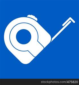Roulette construction tool icon white isolated on blue background vector illustration. Roulette construction tool icon white