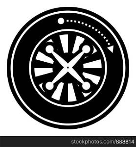 Roulette icon. Simple illustration of roulette vector icon for web. Roulette icon, simple black style