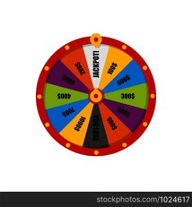 roulette of fortunemoney game in flat style, vector. roulette of fortunemoney game in flat style