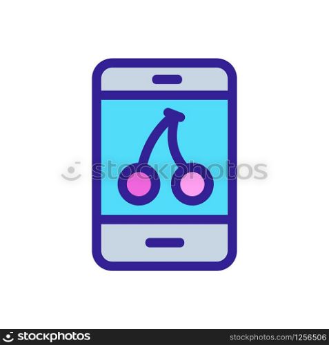 Roulette on the phone icon vector. A thin line sign. Isolated contour symbol illustration. Roulette on the phone icon vector. Isolated contour symbol illustration
