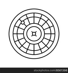 roulette slot game line icon vector. roulette slot game sign. isolated contour symbol black illustration. roulette slot game line icon vector illustration
