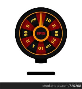 Roulette wheel icon. Flat illustration of roulette wheel vector icon for web. Roulette wheel icon, flat style