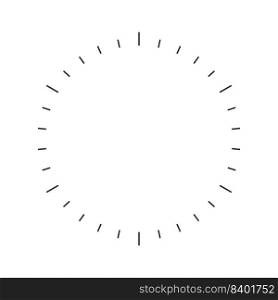 Round 360 degree scale of barometer, bevel protractor, compass, thermometer, navigator or indicator interface. Circular measuring tool template. Vector outline illustration. Round 360 degree scale of barometer, bevel protractor, compass, thermometer, navigator or indicator interface. Circular measuring tool template