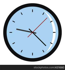 Round analog clock face icon flat isolated on white background vector illustration. Round analog clock face icon isolated
