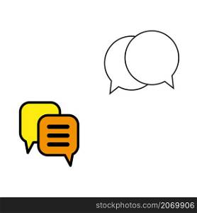 Round and square speech icon set. Black, orange and yellow signs. Message element. Vector illustration. Stock image. EPS 10.. Round and square speech icon set. Black, orange and yellow signs. Message element. Vector illustration. Stock image.