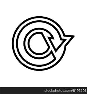 round arrow line icon vector. round arrow sign. isolated contour symbol black illustration. round arrow line icon vector illustration