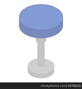 Round backless chair icon. Isometric of round backless chair vector icon for web design isolated on white background. Round backless chair icon, isometric style