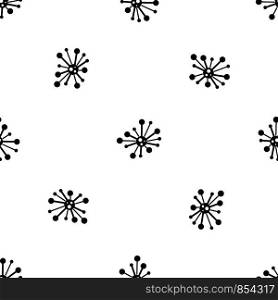 Round bacteria pattern repeat seamless in black color for any design. Vector geometric illustration. Round bacteria pattern seamless black