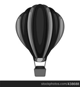 Round balloon icon in monochrome style isolated on white background vector illustration. Round balloon icon monochrome