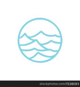 Round bio emblem in a circle linear style. blue water wave logo. Vector abstract badge for design of natural products, flower shop, cosmetics, ecology concepts, health, spa.. Round bio emblem in a circle linear style. blue water wave logo. Vector abstract badge for design of natural products, flower shop, cosmetics, ecology concepts, health, spa