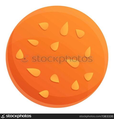 Round biscuit icon. Cartoon of round biscuit vector icon for web design isolated on white background. Round biscuit icon, cartoon style