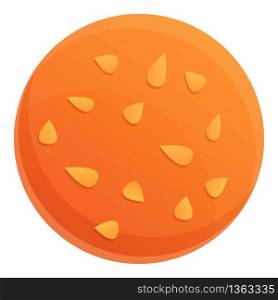 Round biscuit icon. Cartoon of round biscuit vector icon for web design isolated on white background. Round biscuit icon, cartoon style