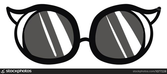 Round black glasses, illustration, vector on white background.