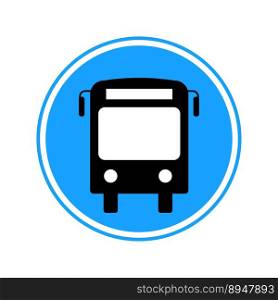 Round blue bus sign. Vector illustration. EPS 10.. Round blue bus sign. Vector illustration.