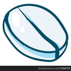 Round blue pill, illustration, vector on white background.
