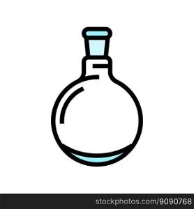 round bottomed flask chemical glassware lab color icon vector. round bottomed flask chemical glassware lab sign. isolated symbol illustration. round bottomed flask chemical glassware lab color icon vector illustration