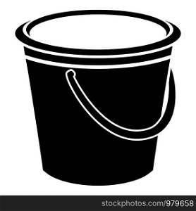 Round bucket icon. Simple illustration of round bucket vector icon for web. Round bucket icon, simple style