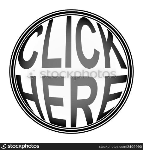 Round button click here, vector button to click here round design