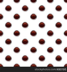Round button click pattern seamless repeat in cartoon style vector illustration. Round button click pattern