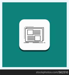 Round Button for Content, design, frame, page, text Line icon Turquoise Background. Vector EPS10 Abstract Template background