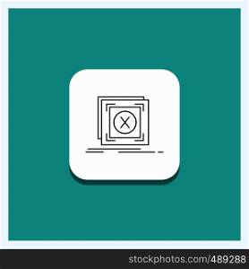 Round Button for error, application, message, problem, server Line icon Turquoise Background. Vector EPS10 Abstract Template background