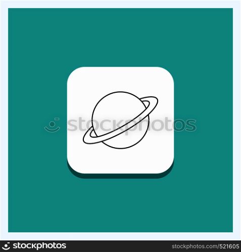 Round Button for planet, space, moon, flag, mars Line icon Turquoise Background. Vector EPS10 Abstract Template background