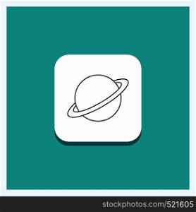 Round Button for planet, space, moon, flag, mars Line icon Turquoise Background. Vector EPS10 Abstract Template background