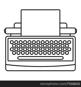 Round button typewriter icon. Outline illustration of round button typewriter vector icon for web design isolated on white background. Round button typewriter icon, outline style