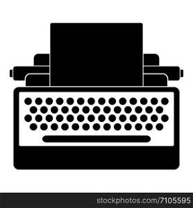 Round button typewriter icon. Simple illustration of round button typewriter vector icon for web design isolated on white background. Round button typewriter icon, simple style