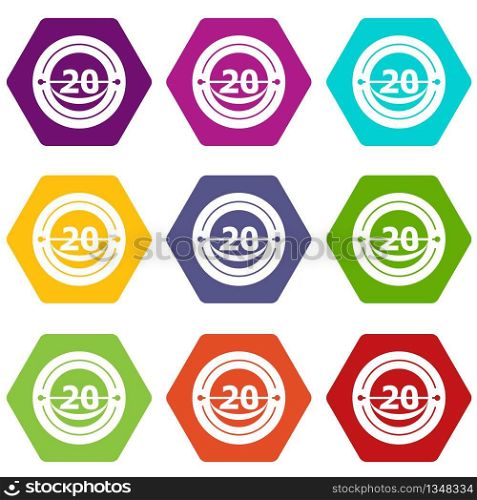 Round calendar icons 9 set coloful isolated on white for web. Round calendar icons set 9 vector