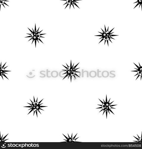 Round cell virus pattern repeat seamless in black color for any design. Vector geometric illustration. Round cell virus pattern seamless black