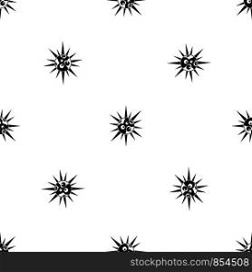 Round cell virus pattern repeat seamless in black color for any design. Vector geometric illustration. Round cell virus pattern seamless black